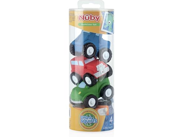 Nuby Squirt Wheels Baby Bath Toys - BPA Free