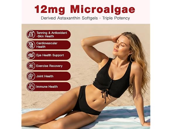 Astaxanthin 12mg, 150 Softgels