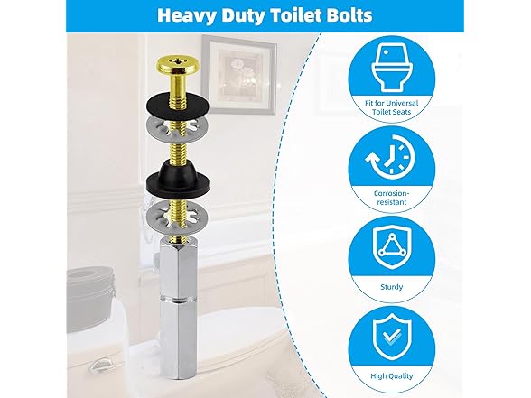 Hibbent Toilet Seat Bolts Kit 4 Pack