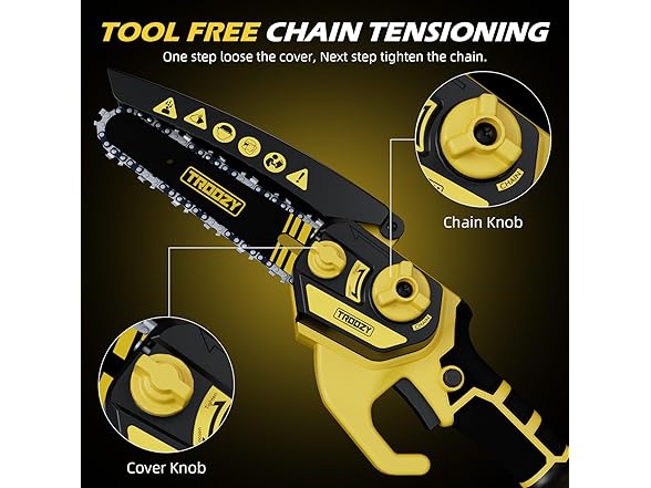 Troozy Cordless Pole Saw & Mini Chainsaw 2-in-1