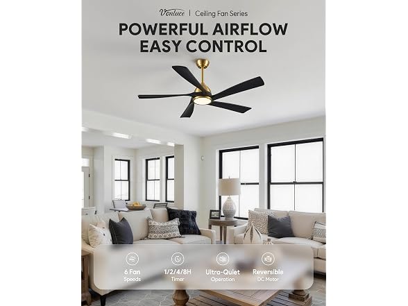 VONLUCE 52in Wood Ceiling Fan Patio