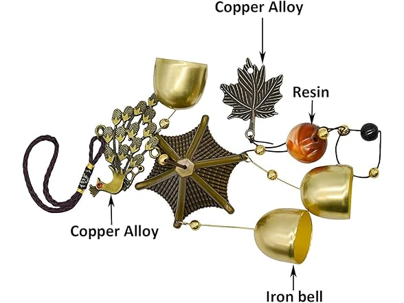 WUSFAR Peacock Wind Chimes 3 Layers