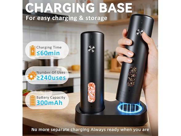 Safashy Electric Salt and Pepper Grinder Set