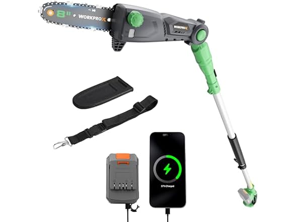 WORKPROX Cordless Pole Saw with Battery