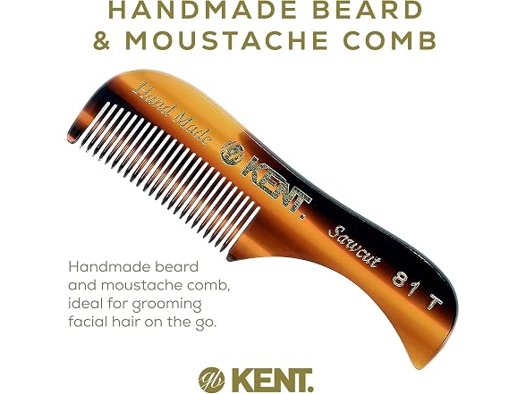 KENT 81T Handmade Beard Mustache Comb Extra Small