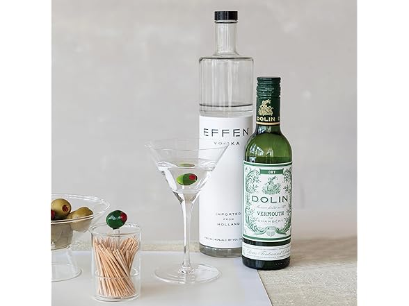  6-Ounce Stemmed Martini Glass with Olive Inside