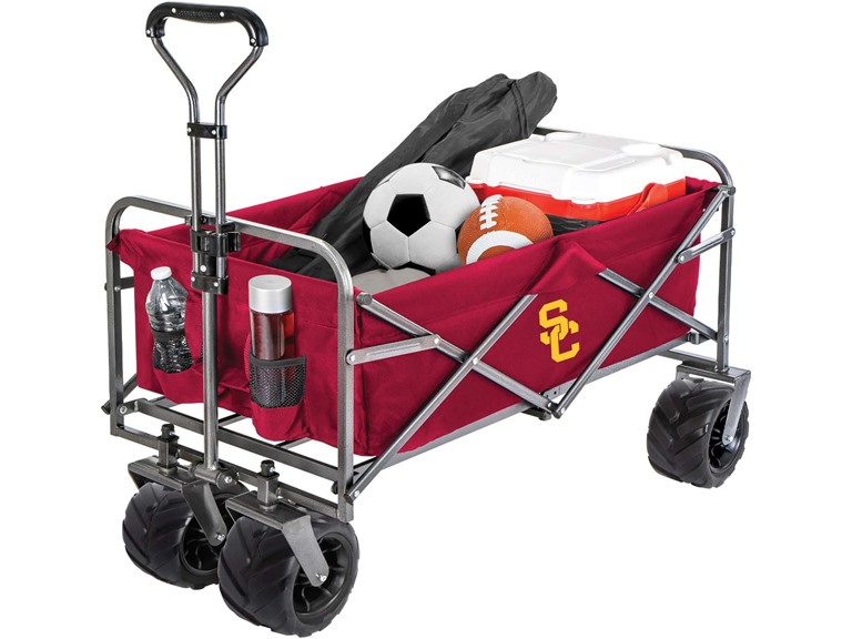 Smart Design Collegiate Heavy-Duty Utility Collapsible Wagon Beach Cart 20.15 x 35.5 x 22.5 Officially Licensed Logo