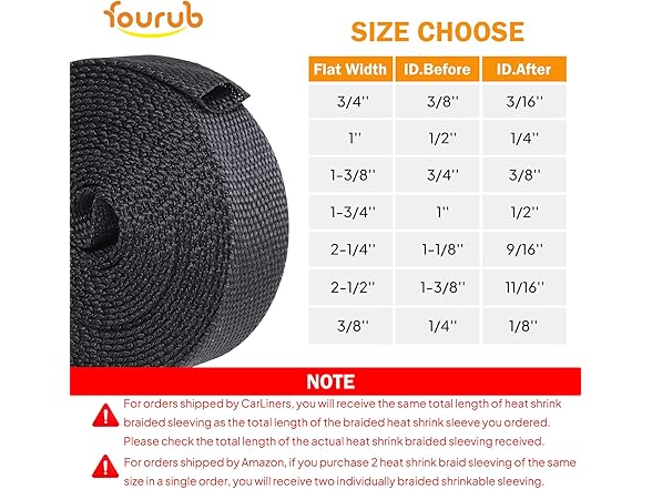 FOURUB 2:1 Heat Shrink Fabric Tubing 