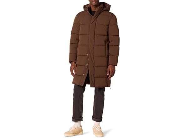 Amazon Essentials Mens Hooded Long Puffer Coat