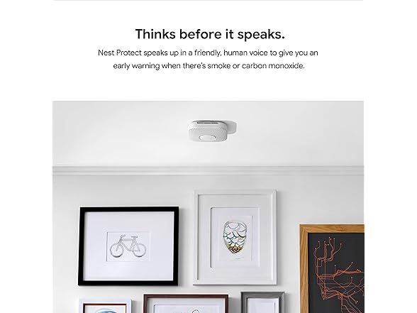 Google S3006WBUS Nest Protect, S3000BWES, 2nd Gen, Battery, 3-Pack Alarm-Smoke Carbon Monoxide Detector, 3, White (Open Box)