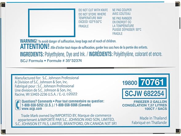 Ziploc Freezer Bags 2 Gallon, 100ct