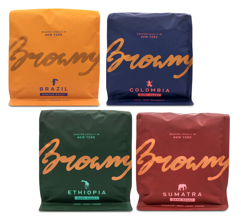 4-Pk Browny Whole Bean Coffee Dk or Med Variety - Gallery 3