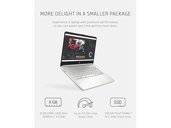 HP 14-fq1025nr 14" 256GB SSD,AMD Ryzen 5 5500U, 4 GHz, 80GB (Open Box)