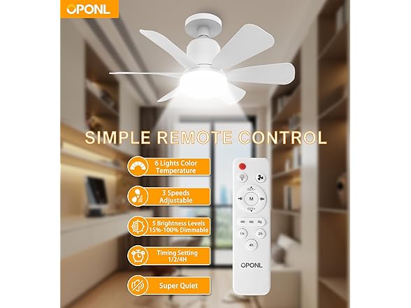 OPONL Socket Fan Light with Remote