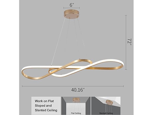 Afaoel Modern LED Dimmer Chandelier | 40in