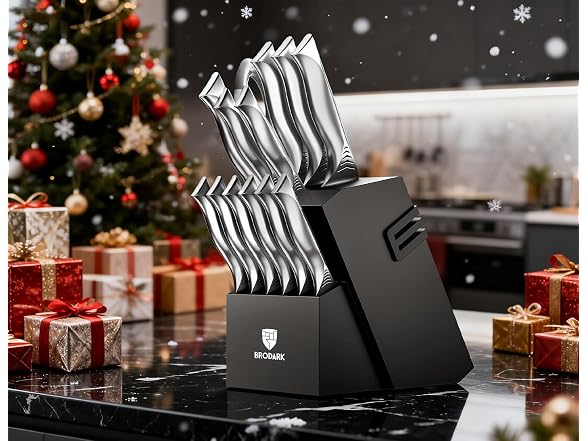 BRODARK 15-Piece Knife Block Set