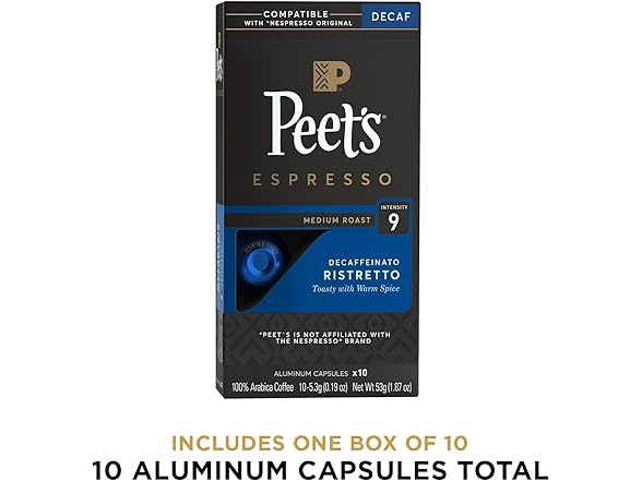 Peet's Decaf Nespresso, 10ct