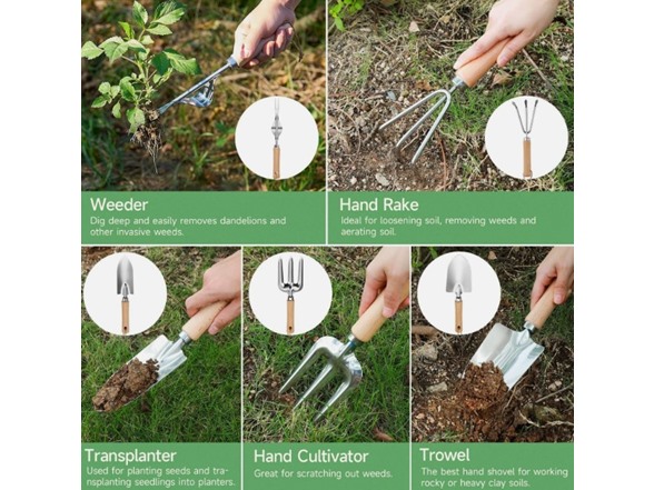 9-Piece Stainless Garden Tool Set w/ Bag