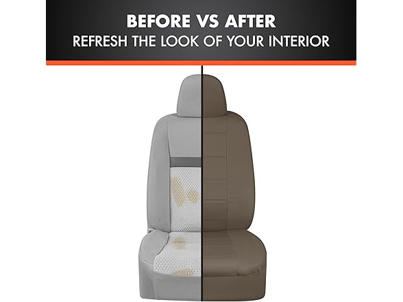 9pc Beige Leather Seat Cover Full Set