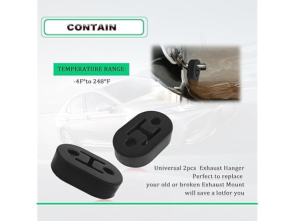 2pc Universal Rubber Exhaust Hanger