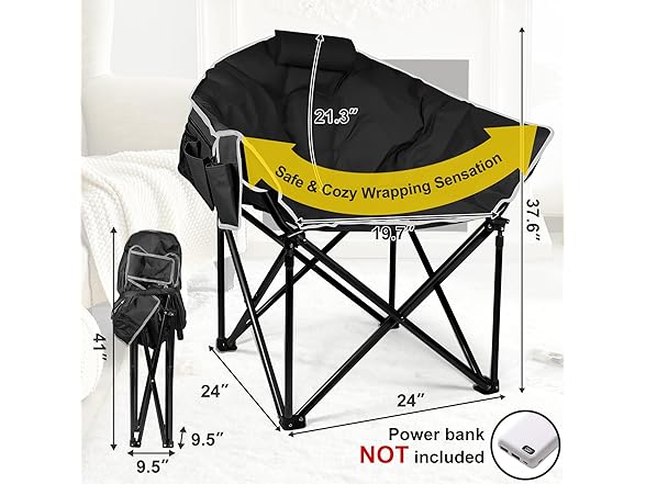Slendor Oversized Heated Camping Chair
