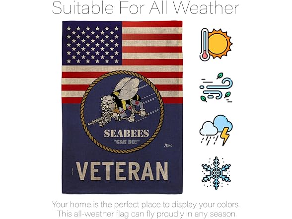 US Seabees Veteran Flag