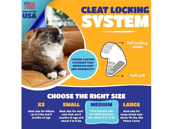 Soft Claws Nail Caps for Medium Cats, 40 Cap