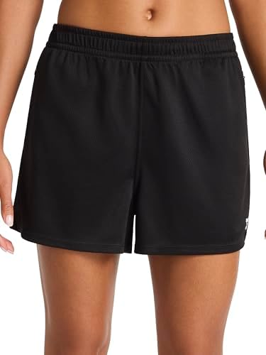 Reebok Women’s Streetstyle 3” Short, Standard Fit, Lightweight Poly Fabric, Black, Medium