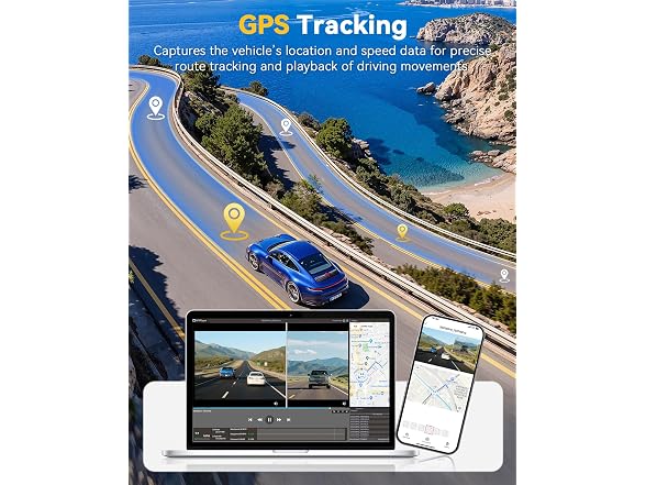 TERUNSOUL 4K+4K Dash Cam 128GB WiFi6