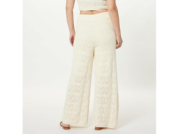 The Drop Women Diza Pull Flare Leg Crochet Pant - Gallery 7