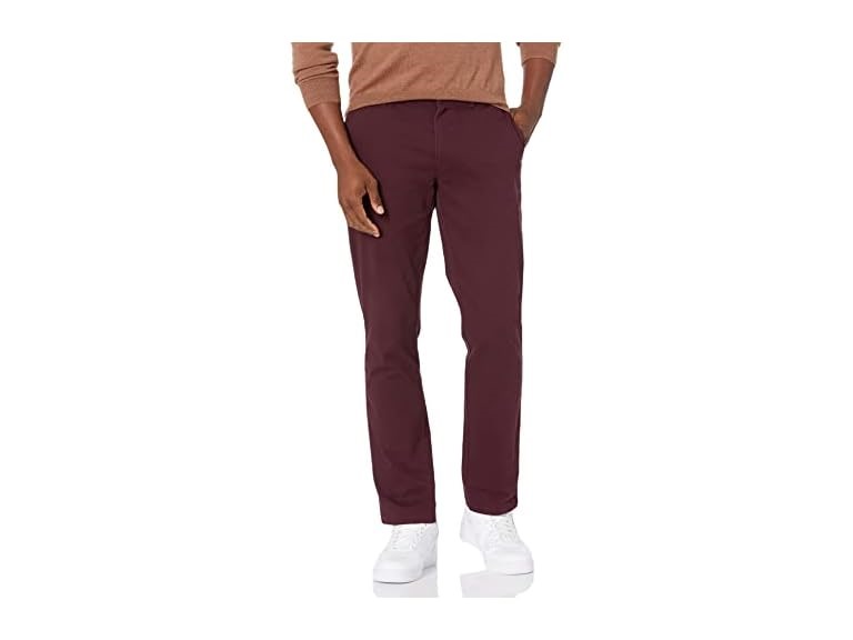 Amazon Essentials Men's Slim-Fit Casual Stretch Chino Pant, Burgundy, 31W x 28L