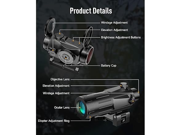 Pinty Red Dot and Magnifier Combo | 3x Magnifier