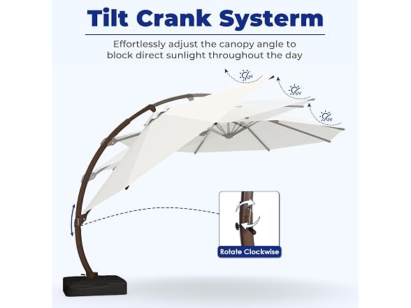 BRIOPAWS 11FT-Cantilever-Patio-Umbrella-with-Base-Included