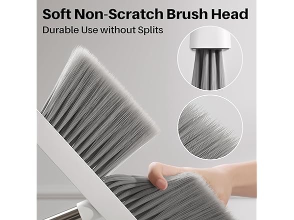 JOYMOOP White Broom and Dustpan Set