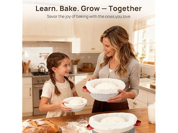 Sourdough Starter Kit 5 Banneton Round & Oval
