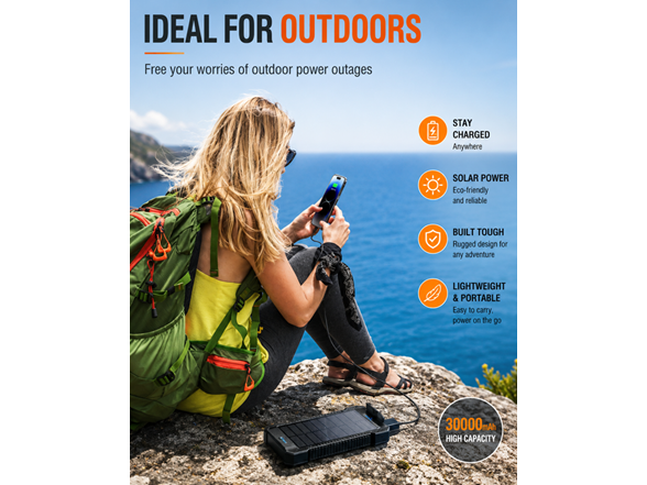 Solar Power Bank 30000mAh