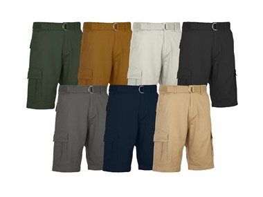 $28.99 3Pk Mens Cotton Stretch Cargo Shorts (30-42) dealfomo