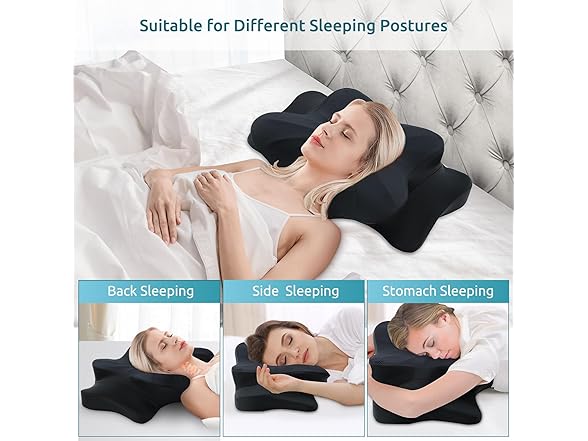 DONAMA Cervical Pillow for Neck, Black