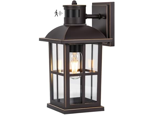 13in Motion Sensor Porch Light, Anti-Rust 100% Aluminum Dusk (Open Box)