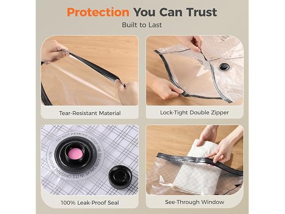 Nicetree 18-Pack Travel Vacuum Bags
