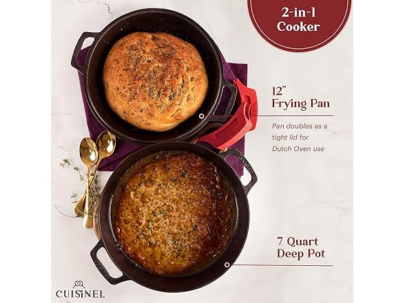 Cuisinel Cast Iron Dutch Oven 7-Quart