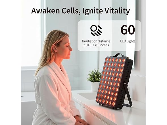 METIKO Red Light Therapy Panel 60LED Black