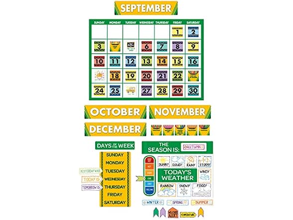 Eureka Crayola Colors and Shapes Classroom Calendar