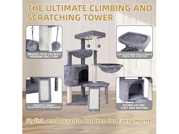 Xin Three Layer Cat Tree with Cat Condo
