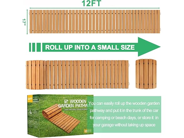 12' Roll-Out Cedar Garden Pathway