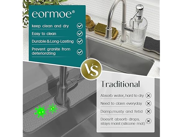 Dreatim Faucet Mat for Kitchen Sink