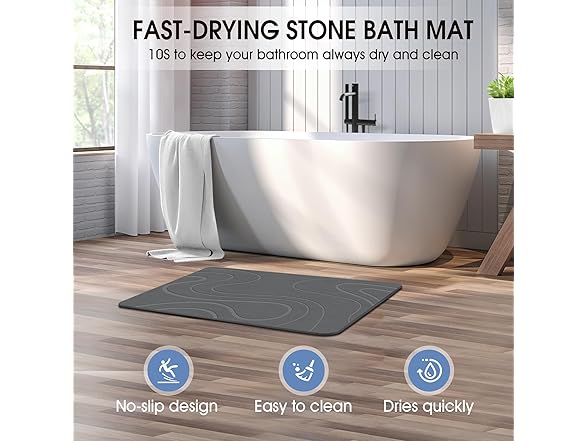 Veeloim BC1286825070005 Stone Bath Mat