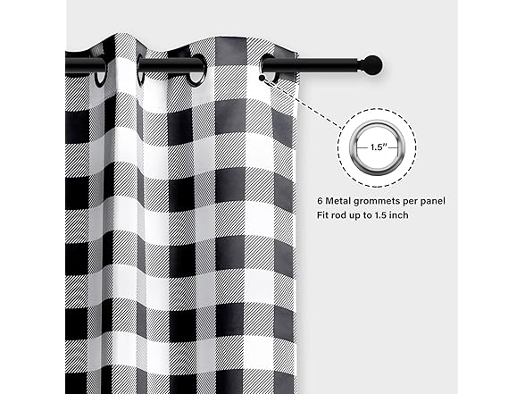 Simple Deluxe Plaid Blackout Curtains