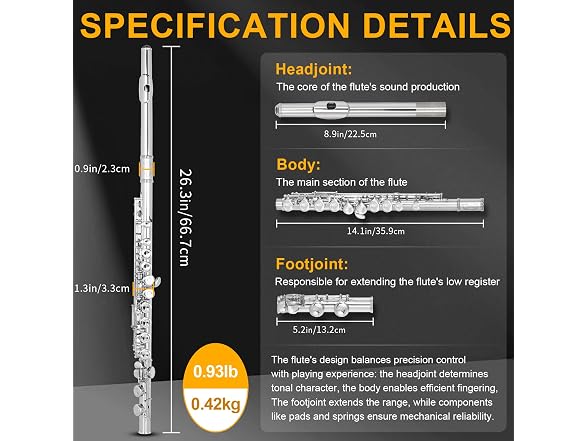 Kmise Closed Hole C Flute Instrument