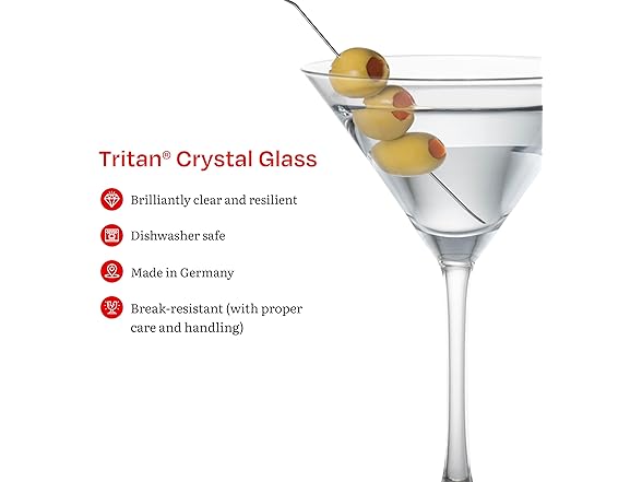 Eater x Zwiesel Fortessa Folly Crystal Glass, 6 Ounce Martini 6 CT